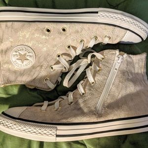 Converse hightop side zip sneakers